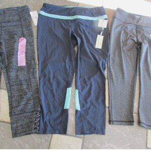 NEW LOT 3 YOGA PANTS EXERCISE PANTS LEGGINGS CALVIN KLEIN MARIKA WOMENS S